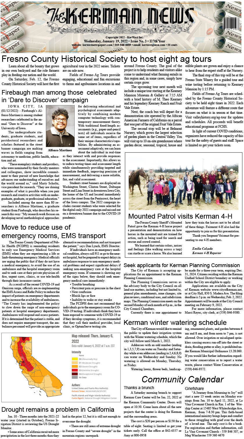 kerman news firebaugh mendota journal san joaquin tranquillity west