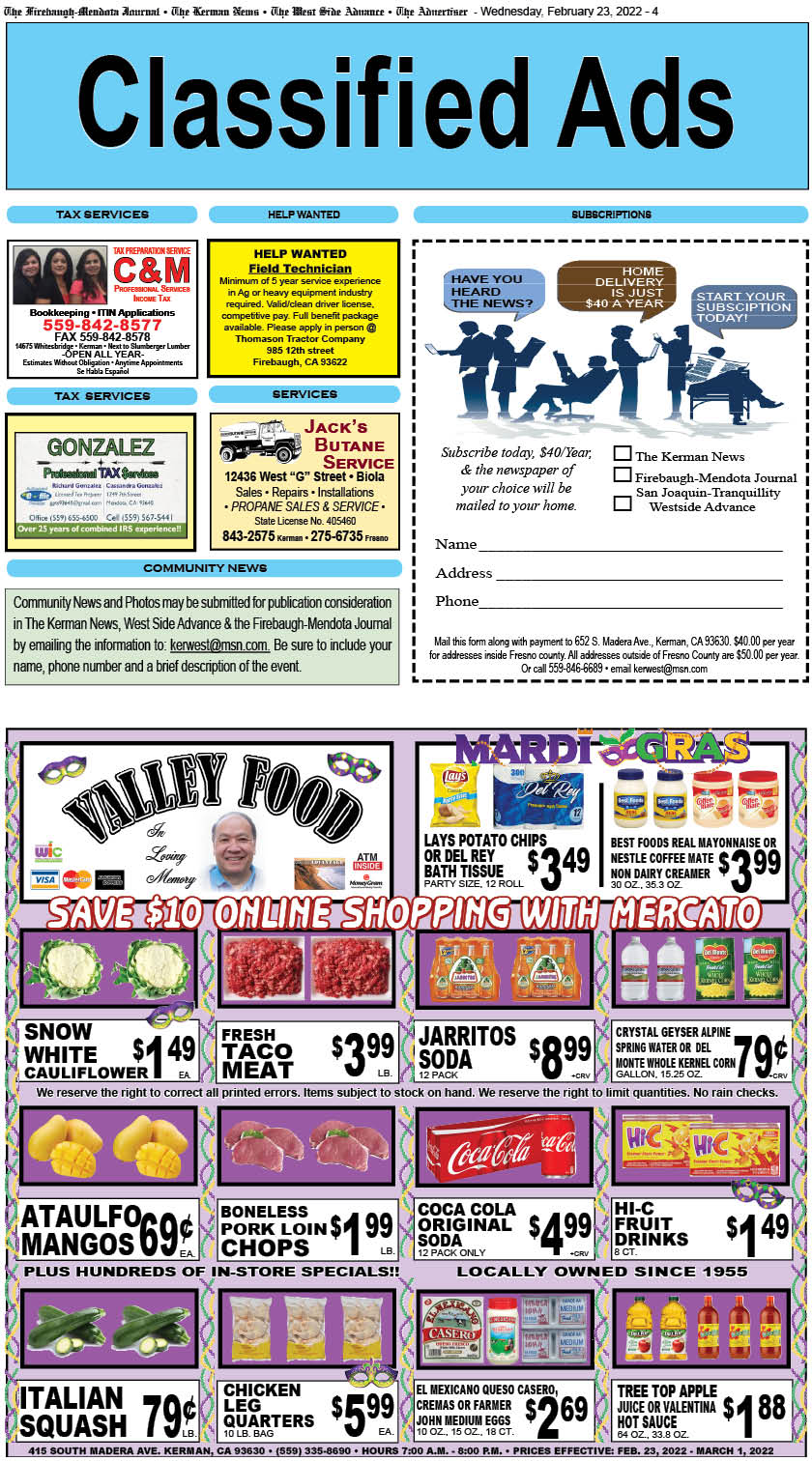 kerman news firebaugh mendota journal san joaquin tranquillity west side advance