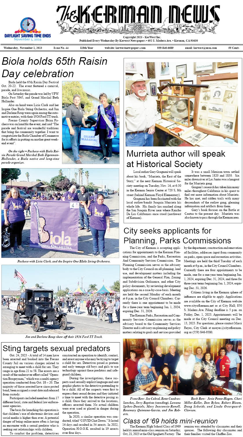 kerman news firebaugh mendota journal san joaquin tranquillity west